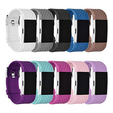 Load image into Gallery viewer, GHIJKL Sports Band Compatible Fitbit Charge 2, Soft Silicone Replacement Wristband for Fitbit Charge 2,Women Men, Small, 10 Packs