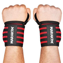 Load image into Gallery viewer, Premium Wrist Wrap Pair | Professional Wraps Weight Lifting, Crossfit, Powerlifting, Gym Workout, Bodybuilding | Wrist Band For Men &amp; Women To Avoid Injuries and Alleviate Pain - Bonus Kinesiology Tap

